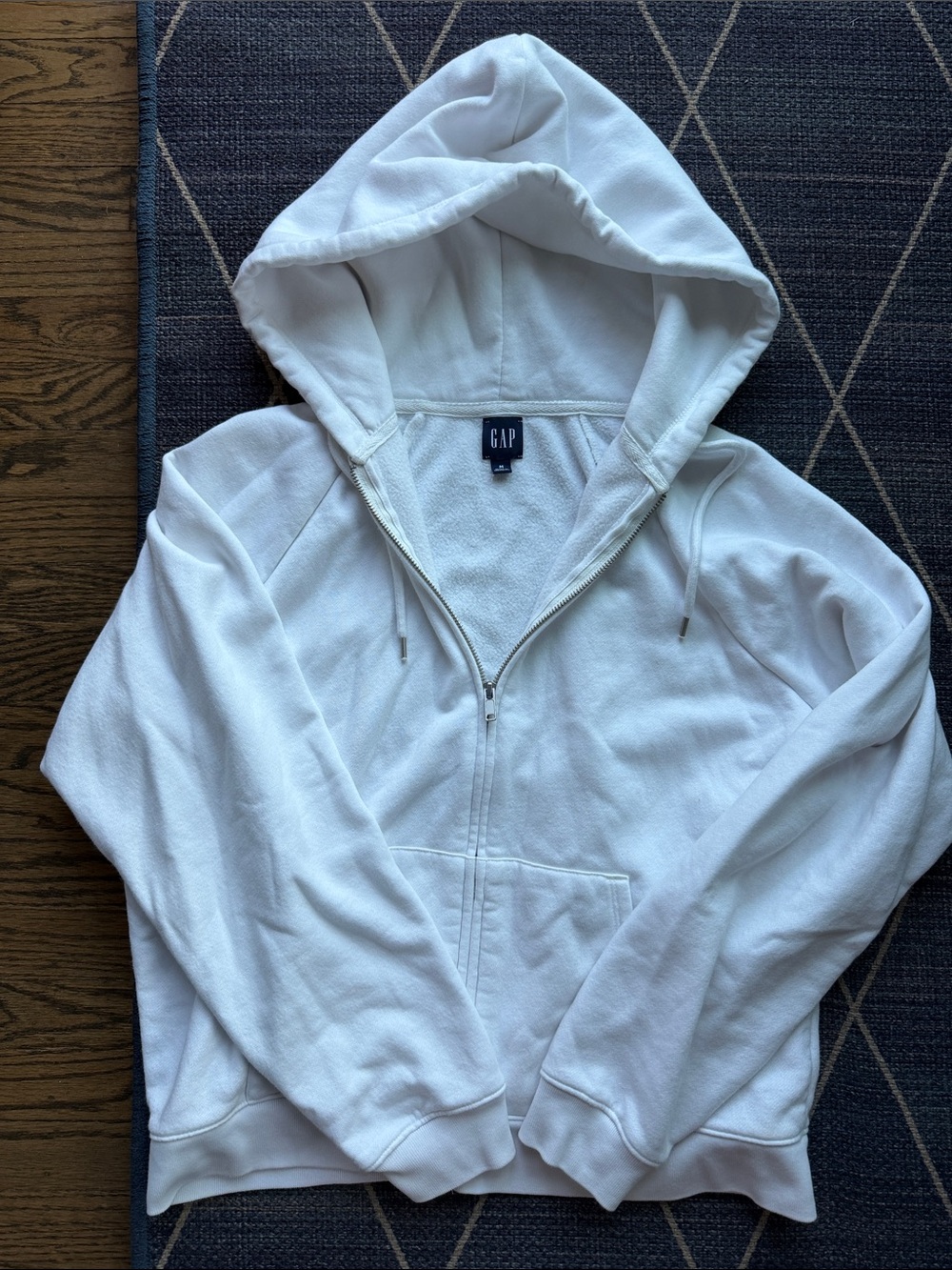 Gap white fleece hoodie M